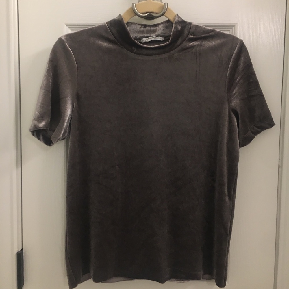 Zara velvet mock neck top